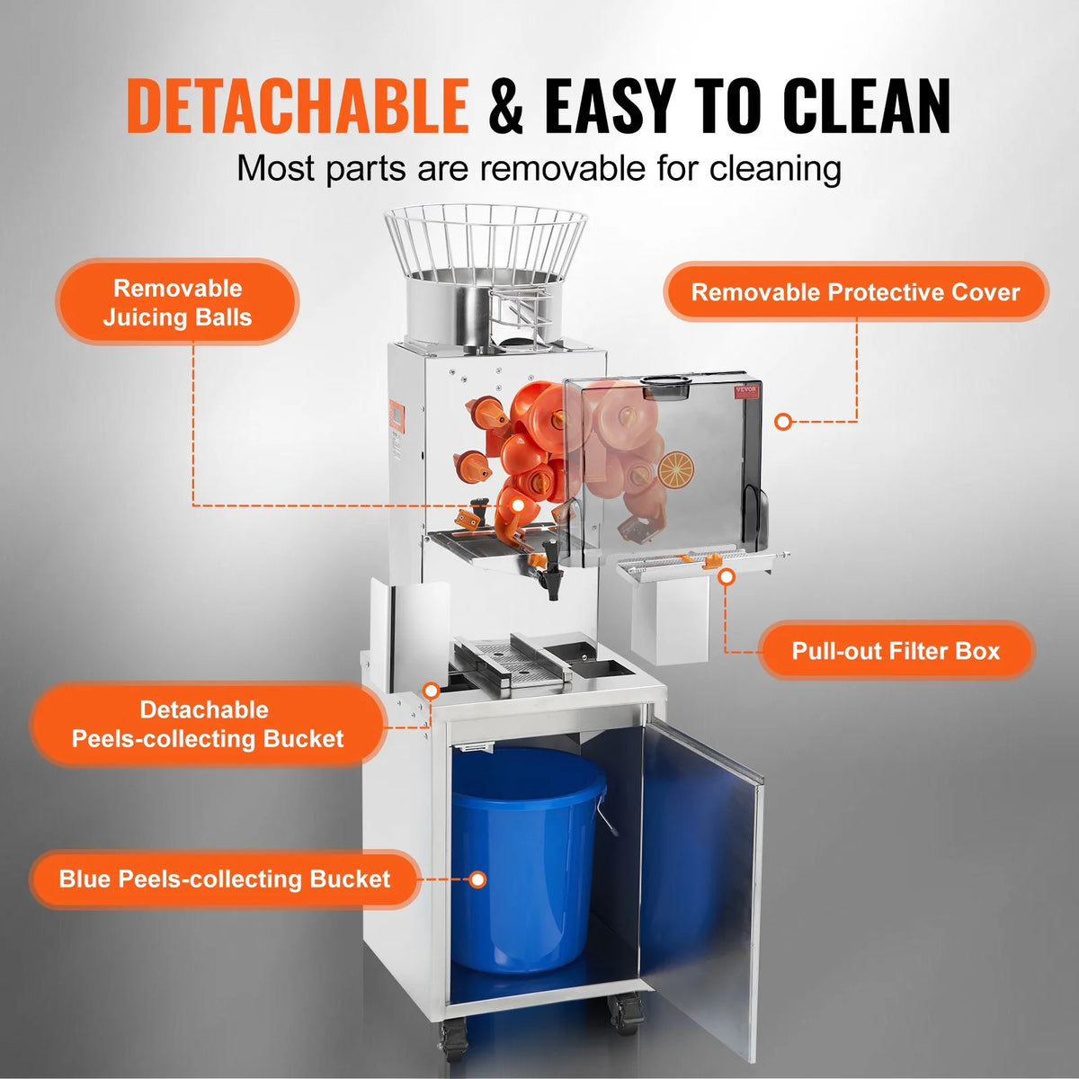 120W Commercial Orange Juicer Machine Automatic Juice Squeezer Extractor A2050