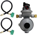 RV Camper LP Propane 2 Stage Automatic Regulator with 2 x 15 QCC Acme Pigtails J491005