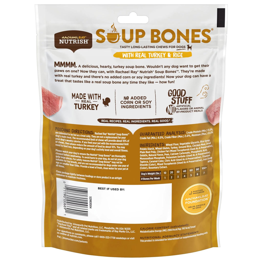 Dog Chews With Real Turkey & Rice, 3 Chews U2633