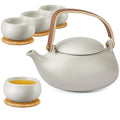 27 oz Ceramic Japanese Teapot with Fine Stainers and 4 Cups J728