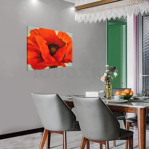 Red Flowers Canvas Wall Art Poster 12x08inch Unframe-Style H303732