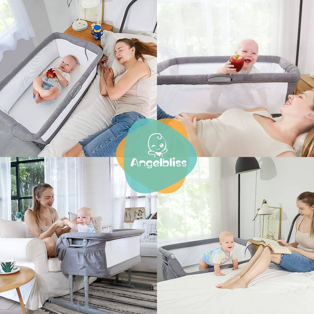 3-in-1 Baby Bassinet & Bedside Sleeper with Cradle Mode W2509