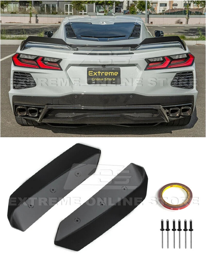Painted Carbon Flash Metallic ABS Plastic Rear Trunk Lid Wing Spoiler Add-On Wickers Pair Z543
