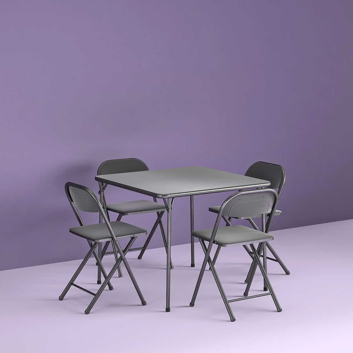 5-Piece Black Card Table Set C37313