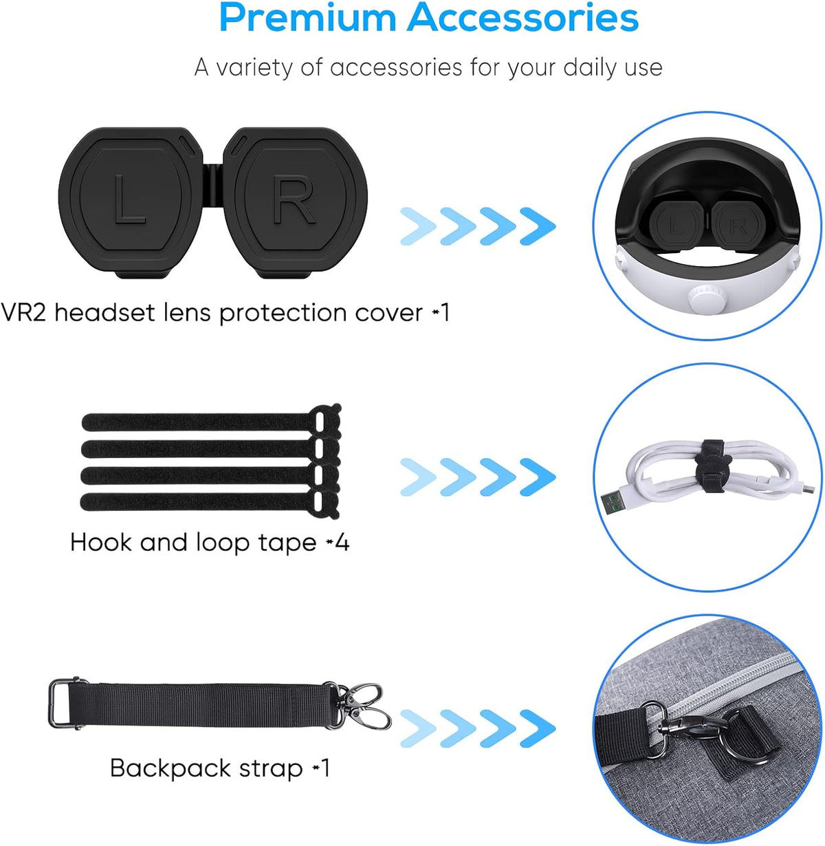 Hard Carrying Case Bag for PlayStation VR2 Gaming Headset and Touch Controllers Accessories K206