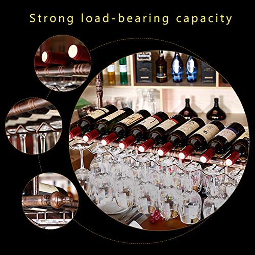 Rustic Metal Wine Rack Wall Mounted J342368