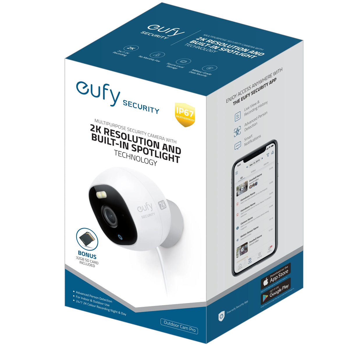 2K Wired Outdoor Surveillance Camera with Spotlight U222