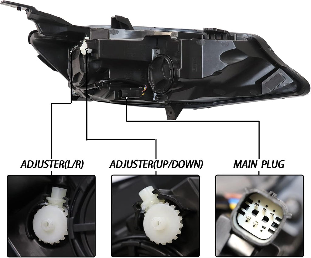 Headlights Assembly Driver Side Plastic Housing Polycarbonate Lens S3039