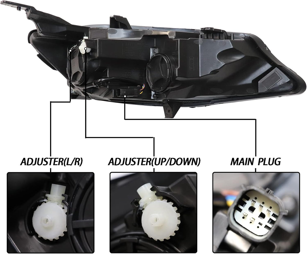 Headlights Assembly Driver Side Plastic Housing Polycarbonate Lens S3039