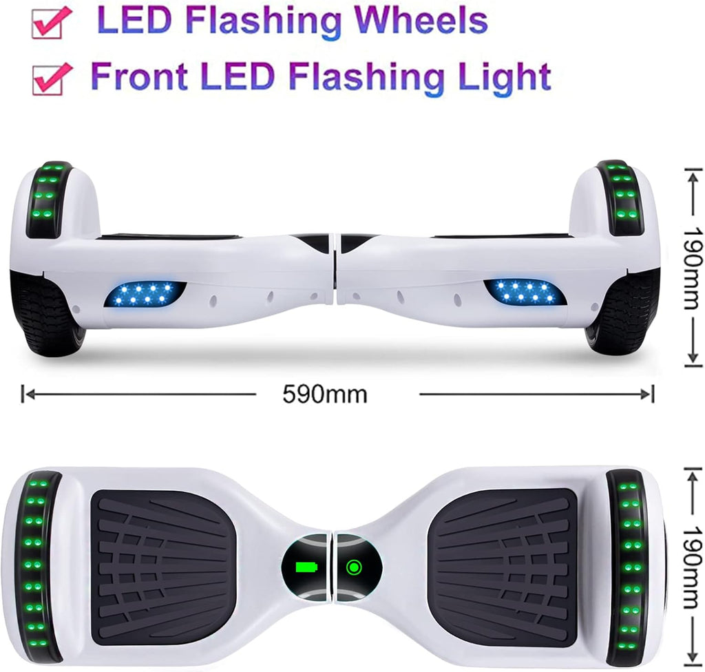 6.5" Two-Wheel Self-Balancing Hoverboard with Bluetooth Speakers and LED Lights S1660