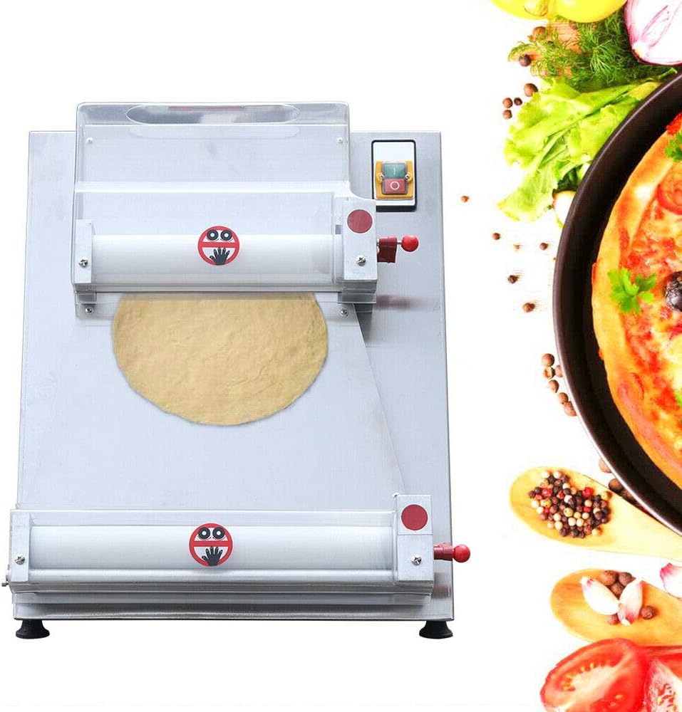 Pizza Dough Roller Sheeter, 370W 3-15 inch Commercial Pizza Dough Press Machine Q424