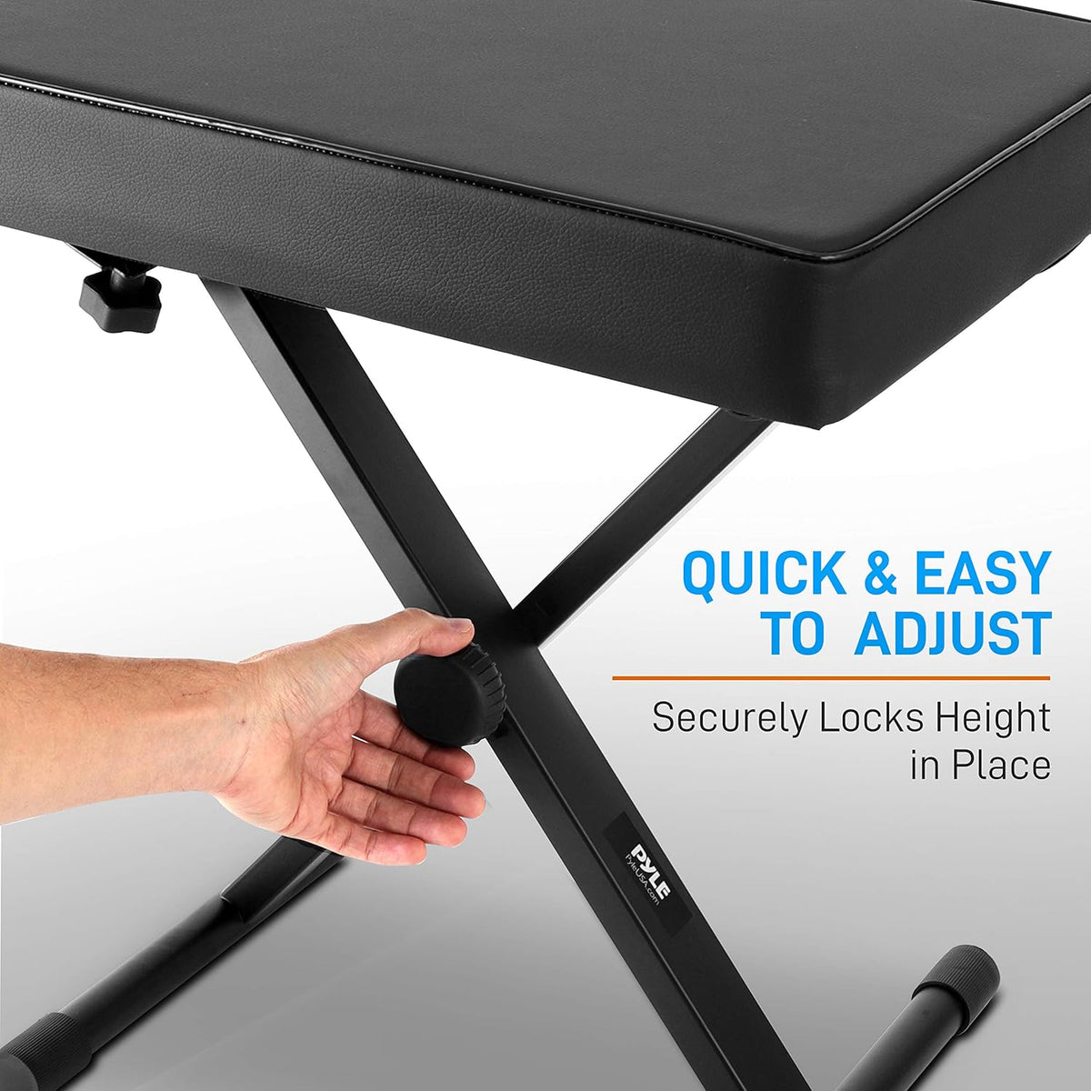 Adjustable Padded Bench Keyboard Piano Seat with Extra Thick Foam Cushion J9484