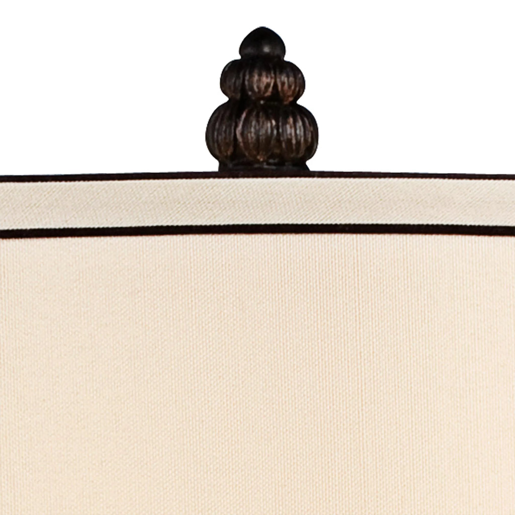Traditional Table Lamp with White USB Dimmer Cord 37" Tall Bronze Golden Marbleized White Shade K6915