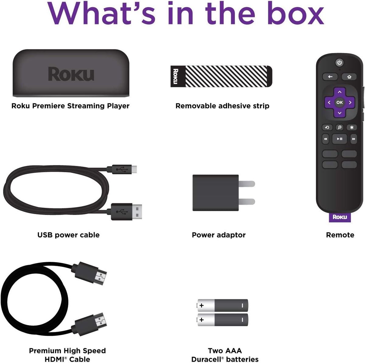 Black HD/4K/HDR Streaming Media Player with Remote and HDMI Cable E728