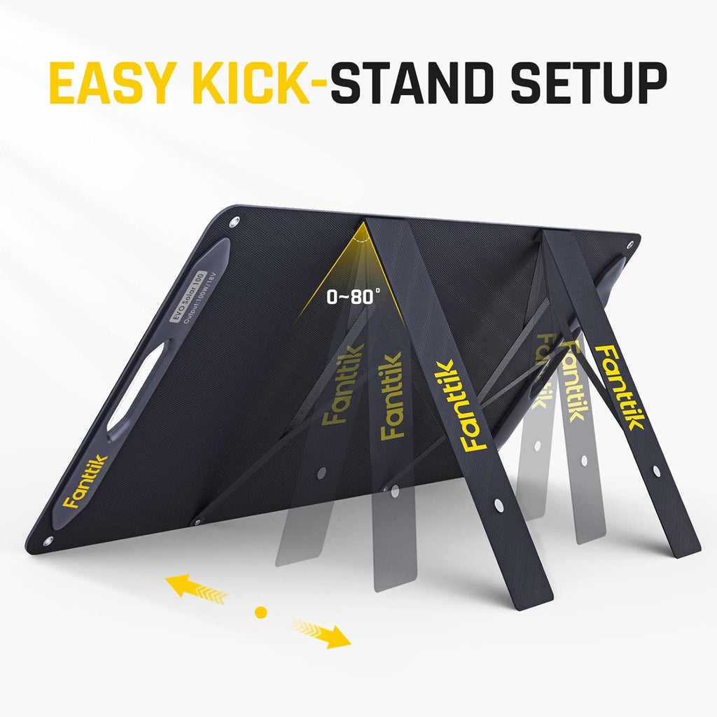 100W Portable Foldable Solar Panel Kit with Adjustable Kickstand K823