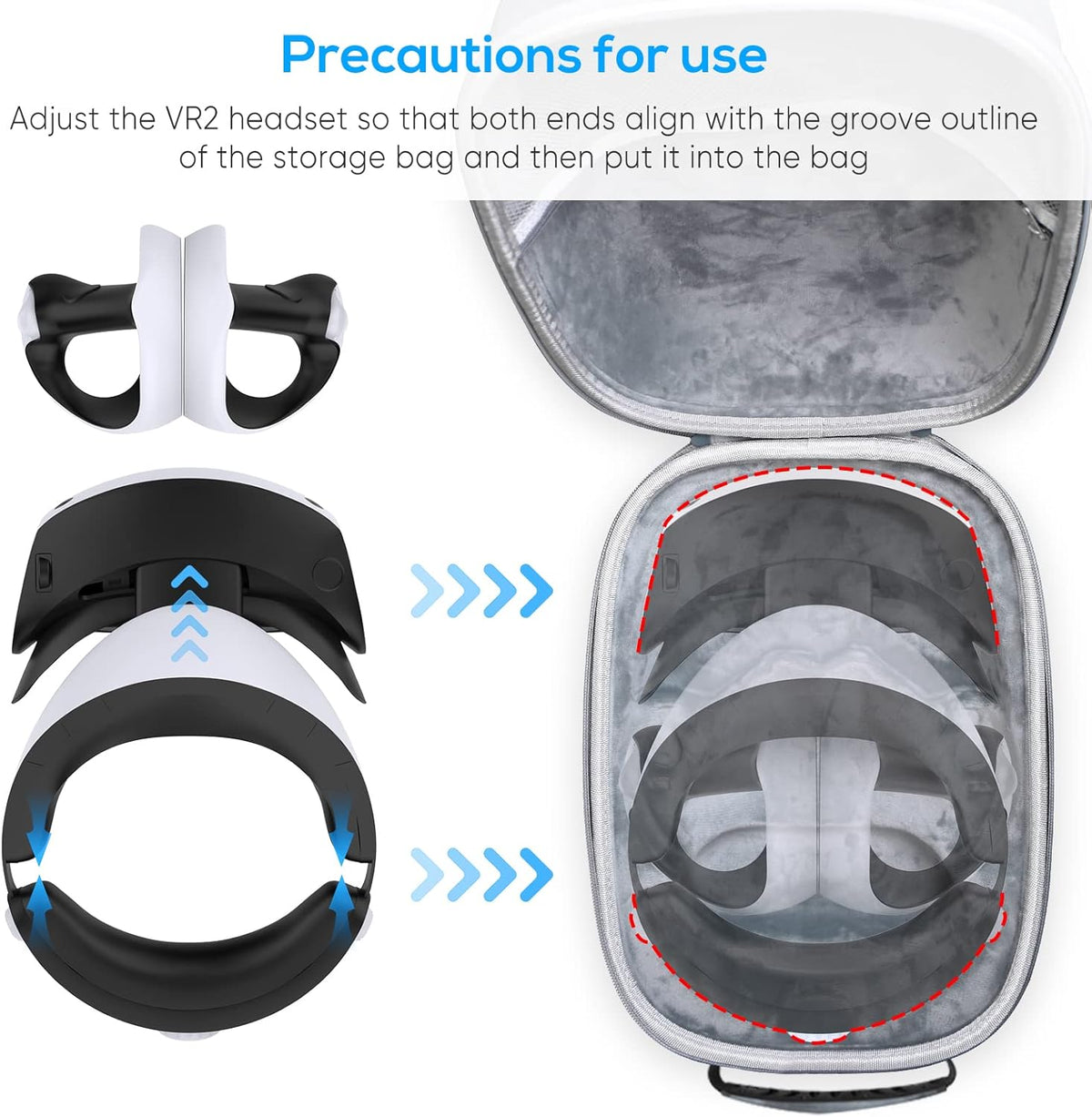 Hard Carrying Case Bag for PlayStation VR2 Gaming Headset and Touch Controllers Accessories K206