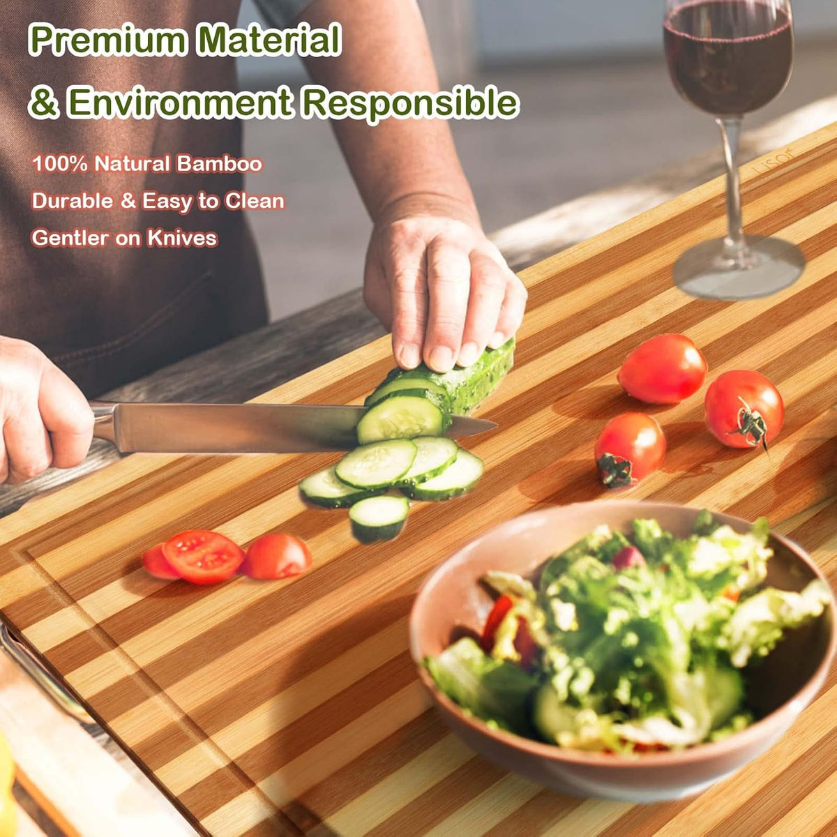Bamboo Stovetop Cover Cutting Board with Adjustable Legs Z723