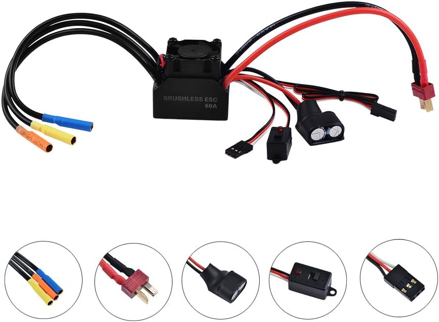 Waterproof 3650 3100KV Sensorless Brushless Motor with 60A Brushless ESC Z830193