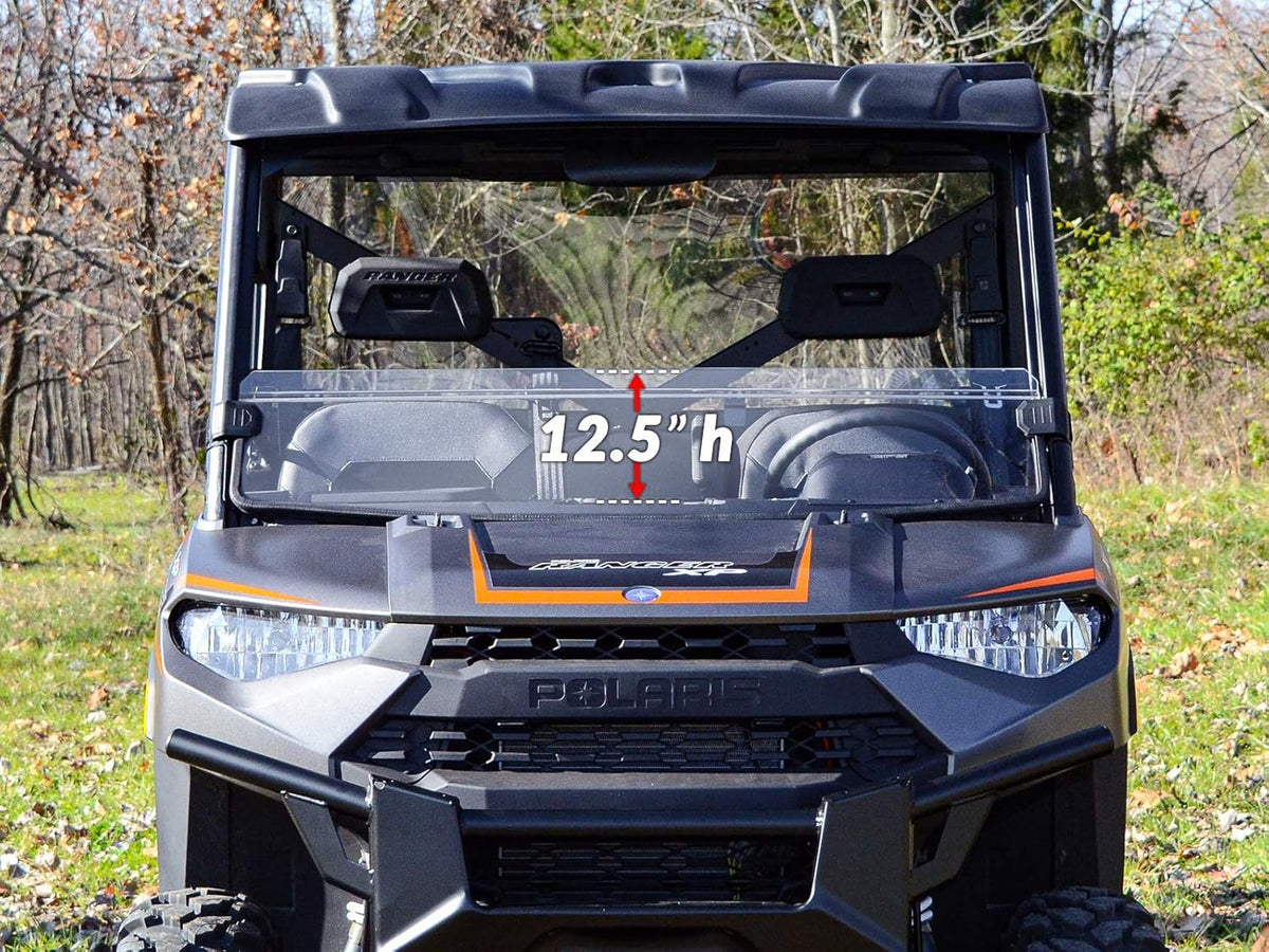 Heavy-Duty Scratch-Resistant Half Windshield 1/4" Thick Clear Polycarbonate X6551