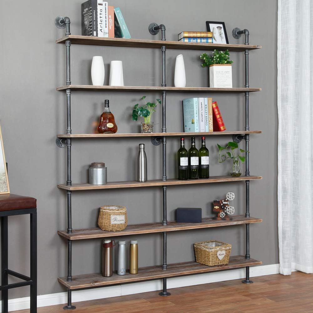 White 6-Tiers Wood Ladder Shelf Bookcase Y61291