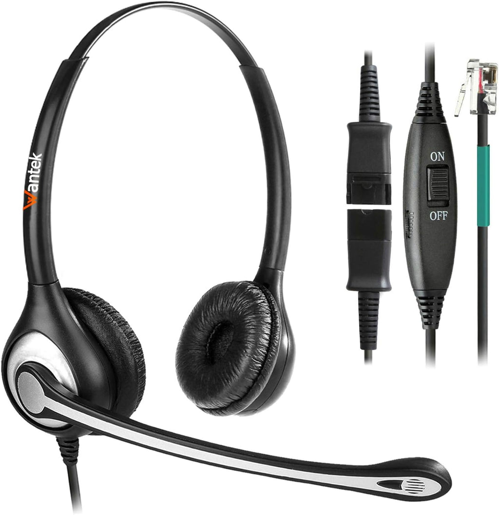 Corded Telephone Headset with Noise Canceling Mic G8243
