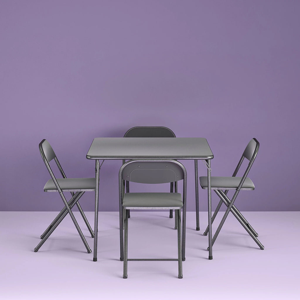 5-Piece Black Card Table Set C37313