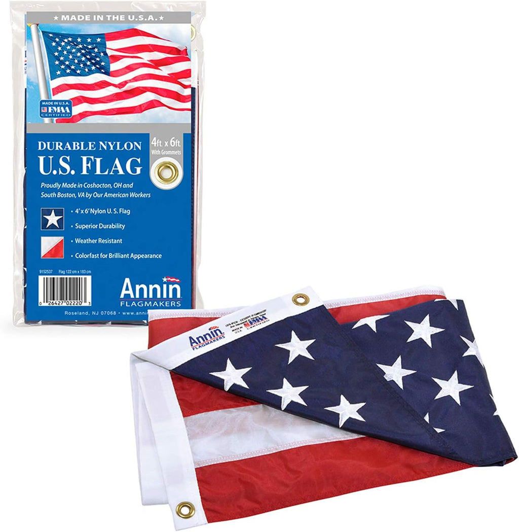 3x5 ft Nylon American Flag with Sewn Stripes and Embroidered Stars C81695