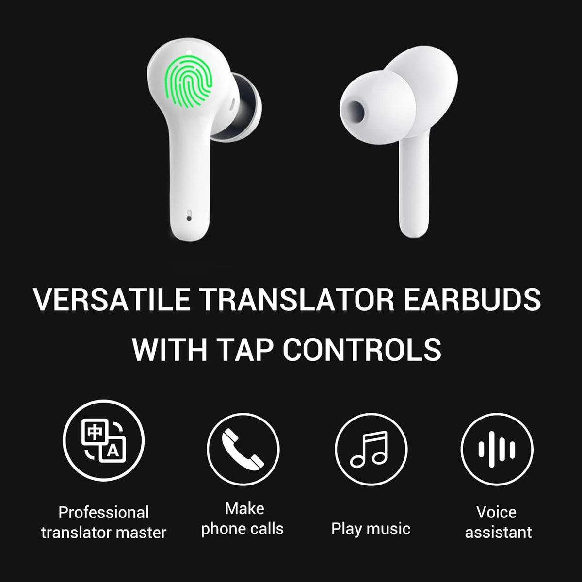 Wireless Translator Earbuds with 72 Languages G579064