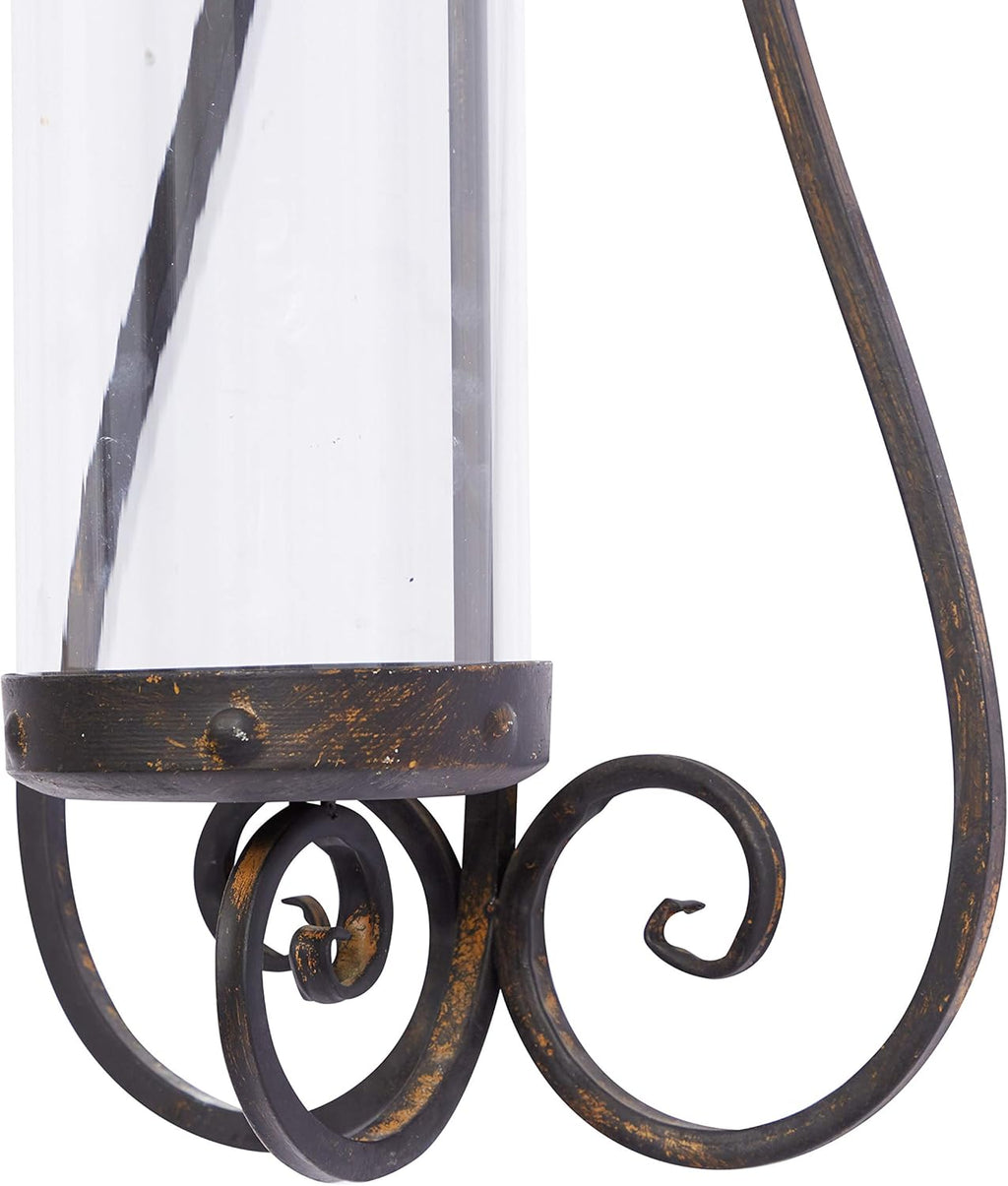 Metal Glass Candle Sconce K9943