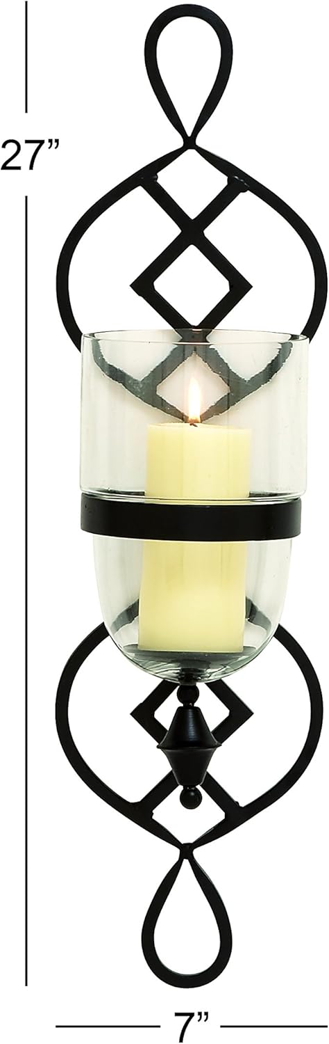 Metal Glass Candle Sconce K9943