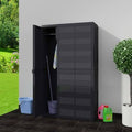 Black Outdoor Storage Shed with 4 Shelves Y932