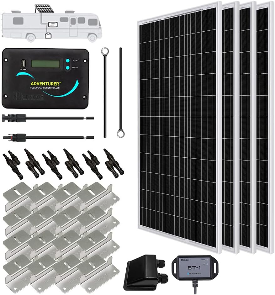 400 Watts 12 Volts Monocrystalline Solar RV Kit with 30A PWM Charge Controller Z5501