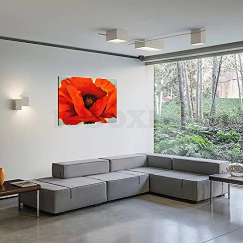 Red Flowers Canvas Wall Art Poster 12x08inch Unframe-Style H303732