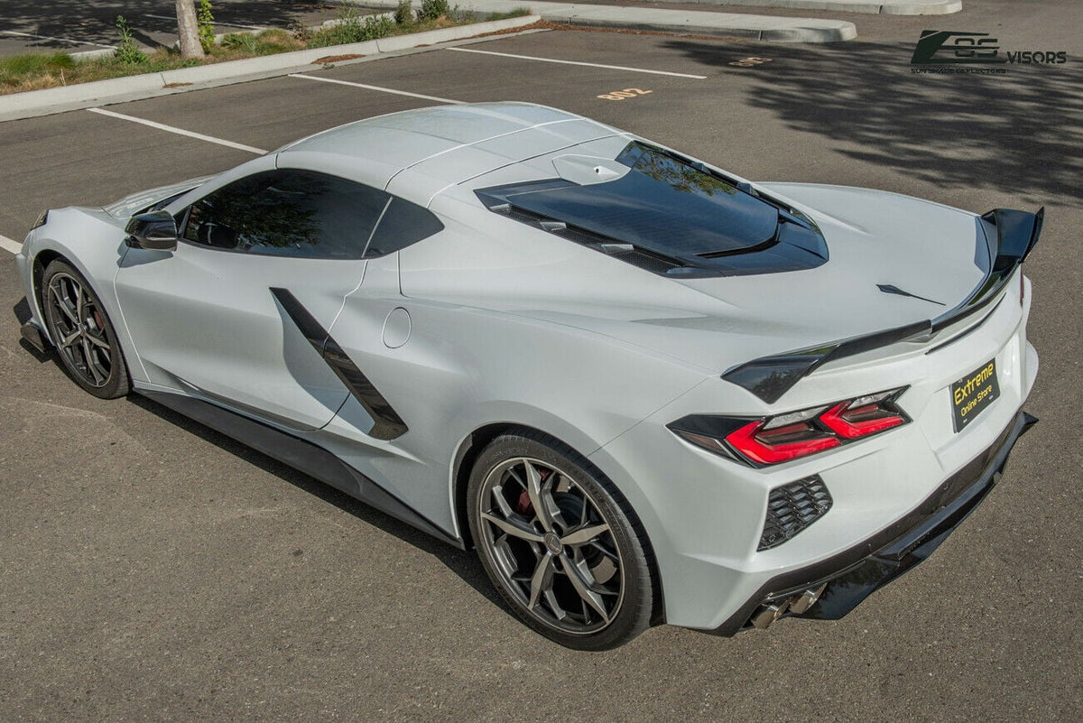 Painted Carbon Flash Metallic ABS Plastic Rear Trunk Lid Wing Spoiler Add-On Wickers Pair Z543