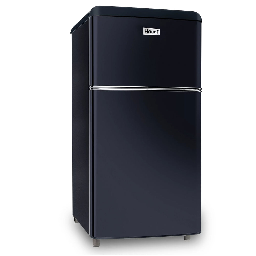 3.5 Cu Feet Two Door Mini Fridge with Freezer, Black T853
