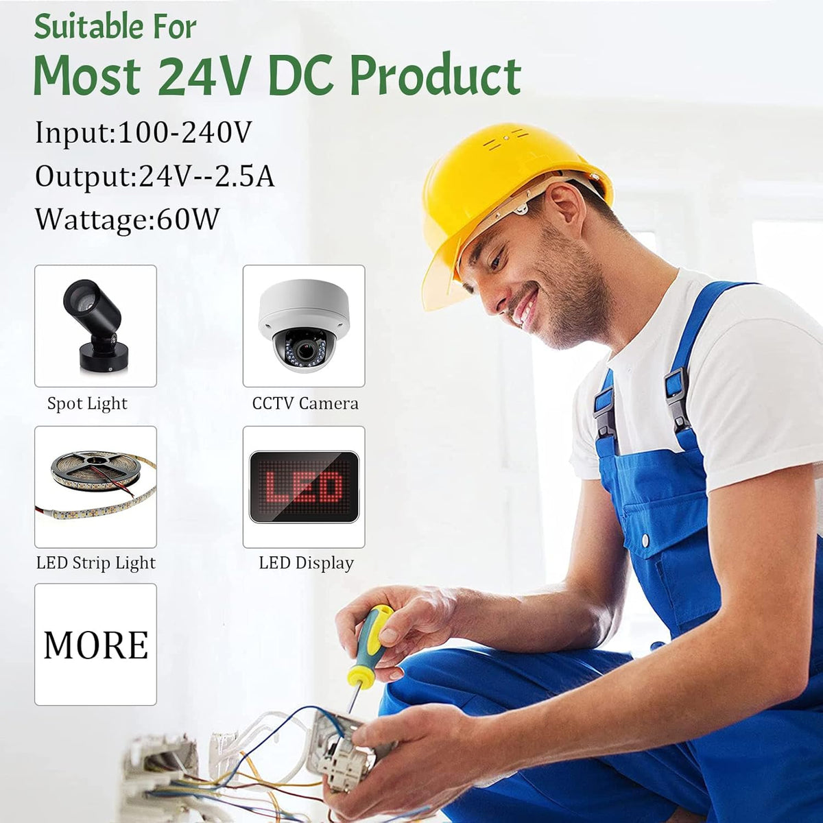 UL Certified AC 100-240V to DC 24V 2.5A Power Supply Adapter G611