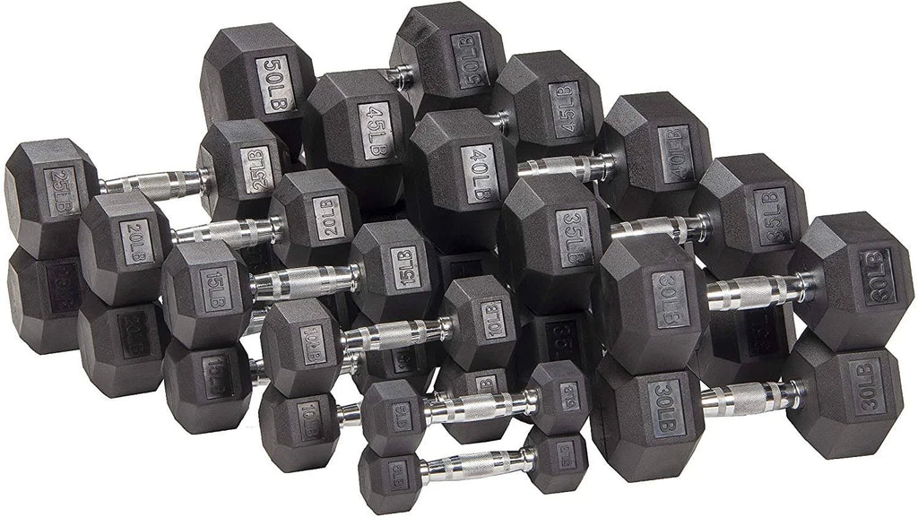 Rubber Encased Hex Dumbbell Pair Black R346959