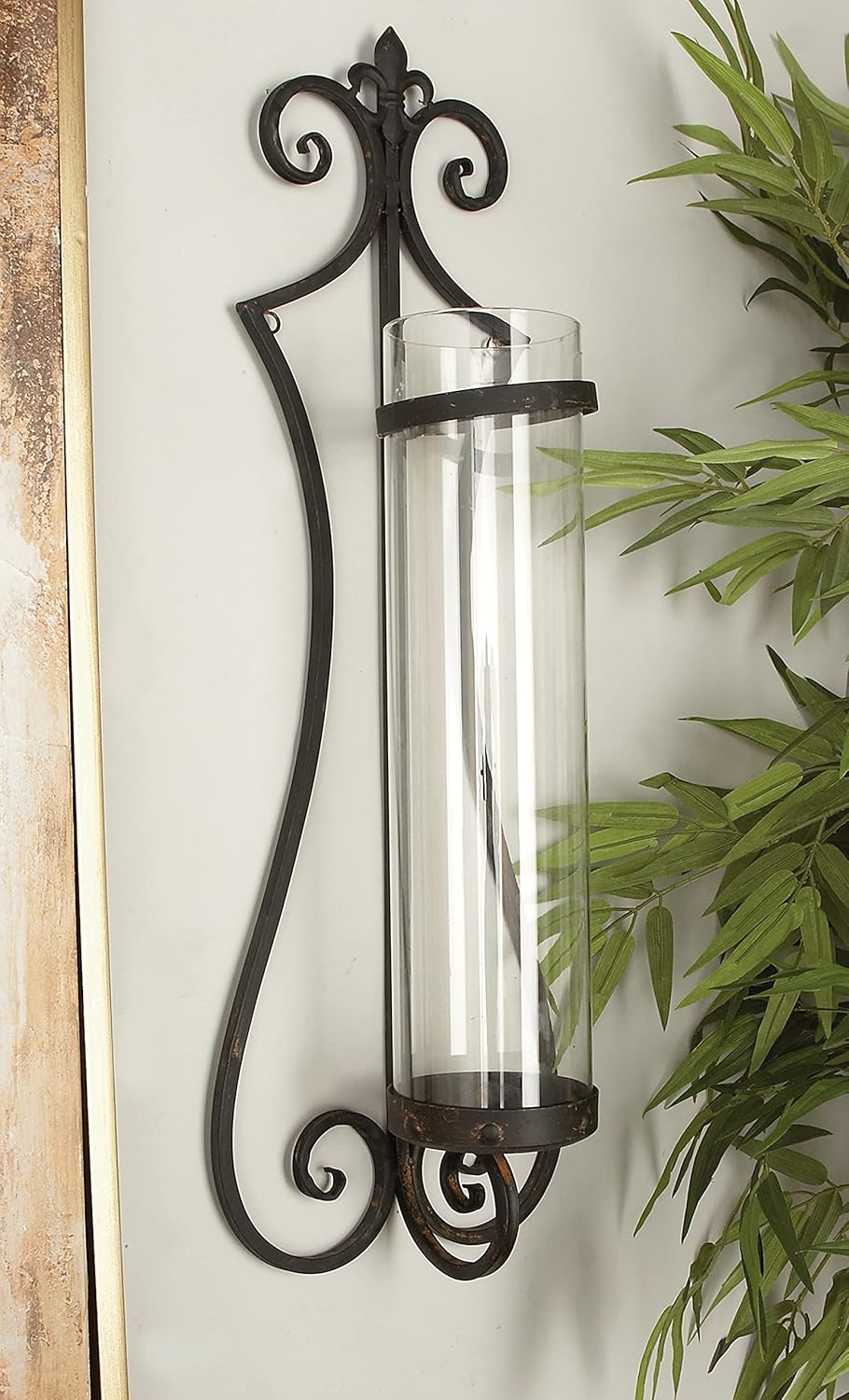 Metal Glass Candle Sconce K9943