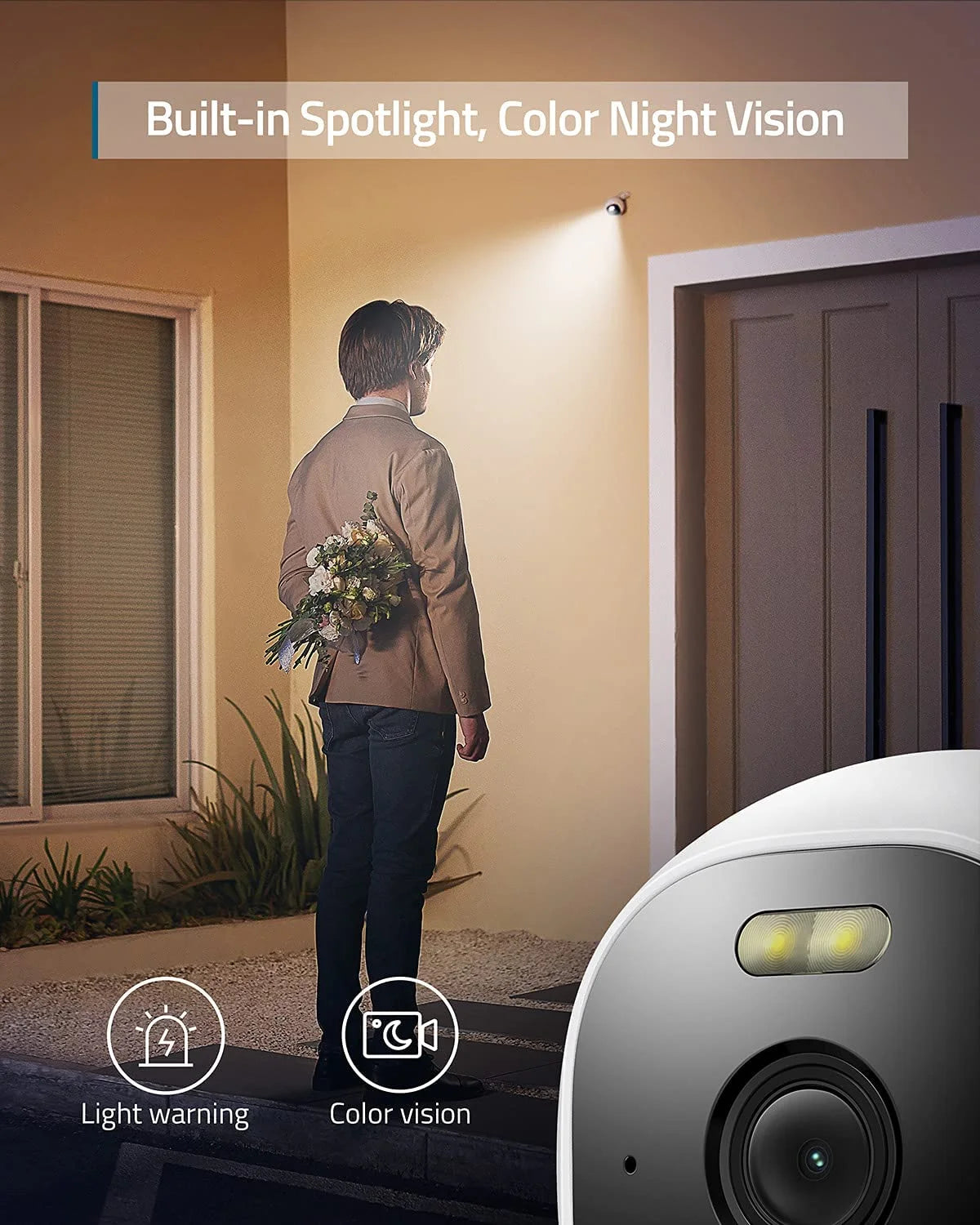 2K Wired Outdoor Surveillance Camera with Spotlight U222