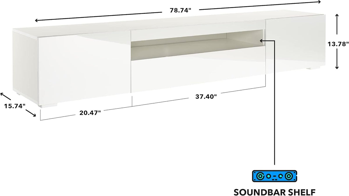 White TV Stand with Lights H22115
