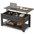 Rustic Brown Lift Top Coffee Table with Storage Shelf A67675