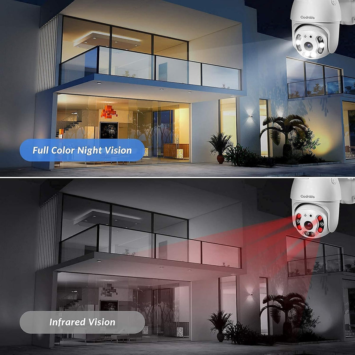 Outdoor Pan Tilt Wireless WiFi Security Camera 1080P PTZ Dome F117