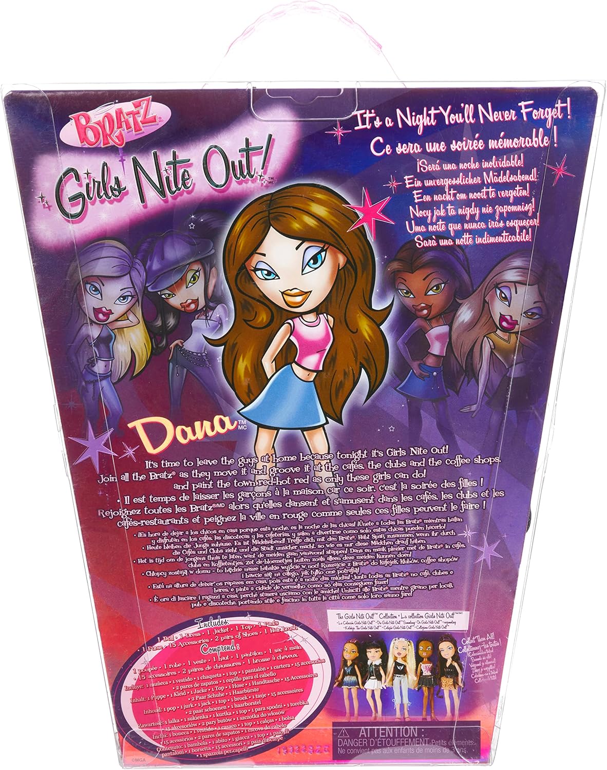 Bratz Girls Nite Out 21st Birthday Edition Fashion Doll Dana, 10 x 2.5 x 11.5 inches, Multicolor H68909