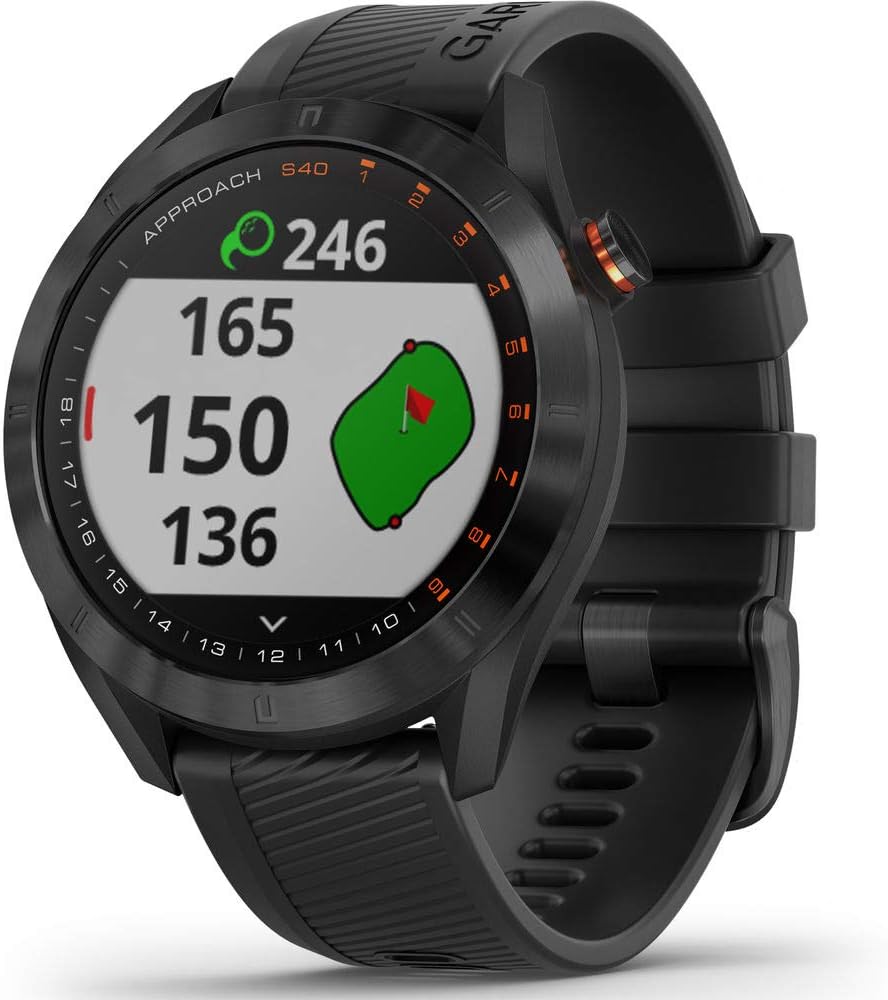 Black GPS Golf Smartwatch with Touchscreen Display U31641