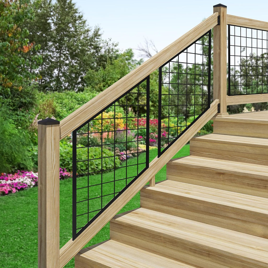 6 ft. Pressure-Treated Pine Stair Rails with Black Brackets F326775