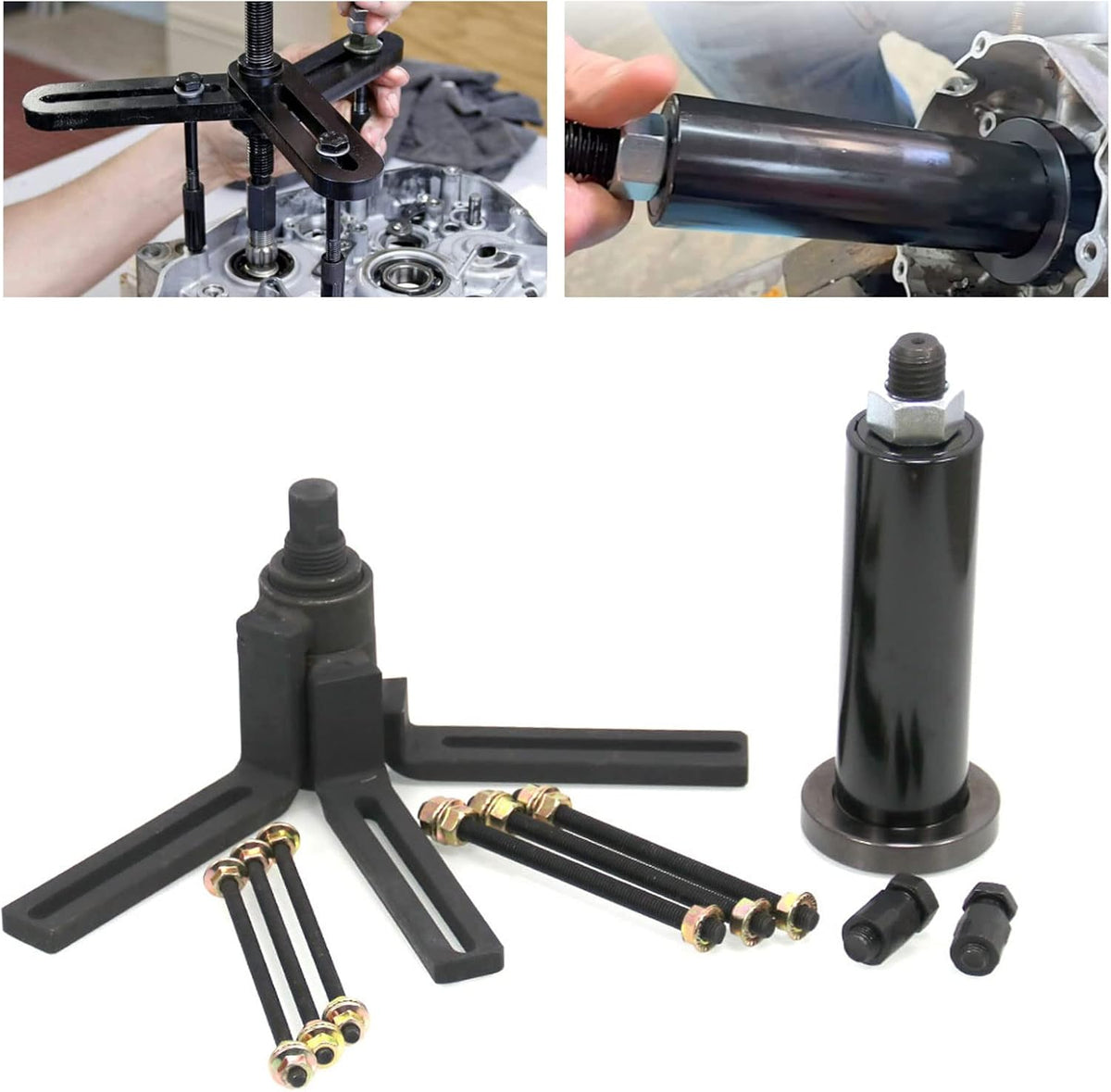 Crank Case Splitter Separator And Crank Puller Installation Tools With C-clip Adapter Pack of 2 Q2994