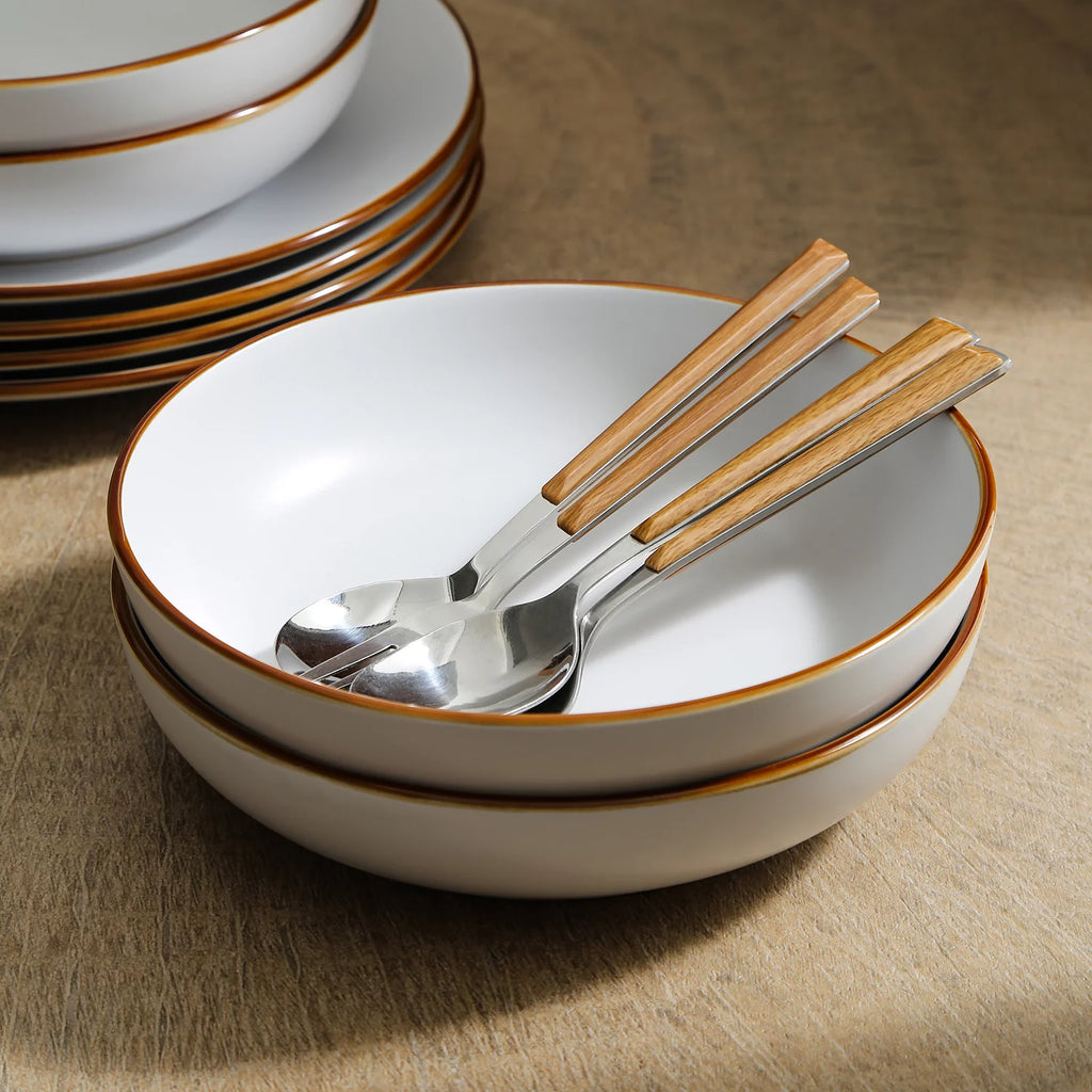 White 16-Piece Stoneware Dinnerware Set Q820054