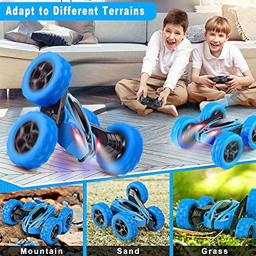 Remote Control Car 2.4GHz Stunt 4WD 360° Rotating Off Road Crawler Toy Car Blue P296