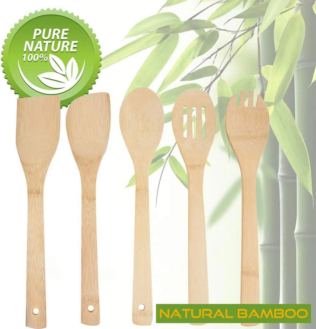 5 Pcs Natural Bamboo Cooking Utensil Set D5072
