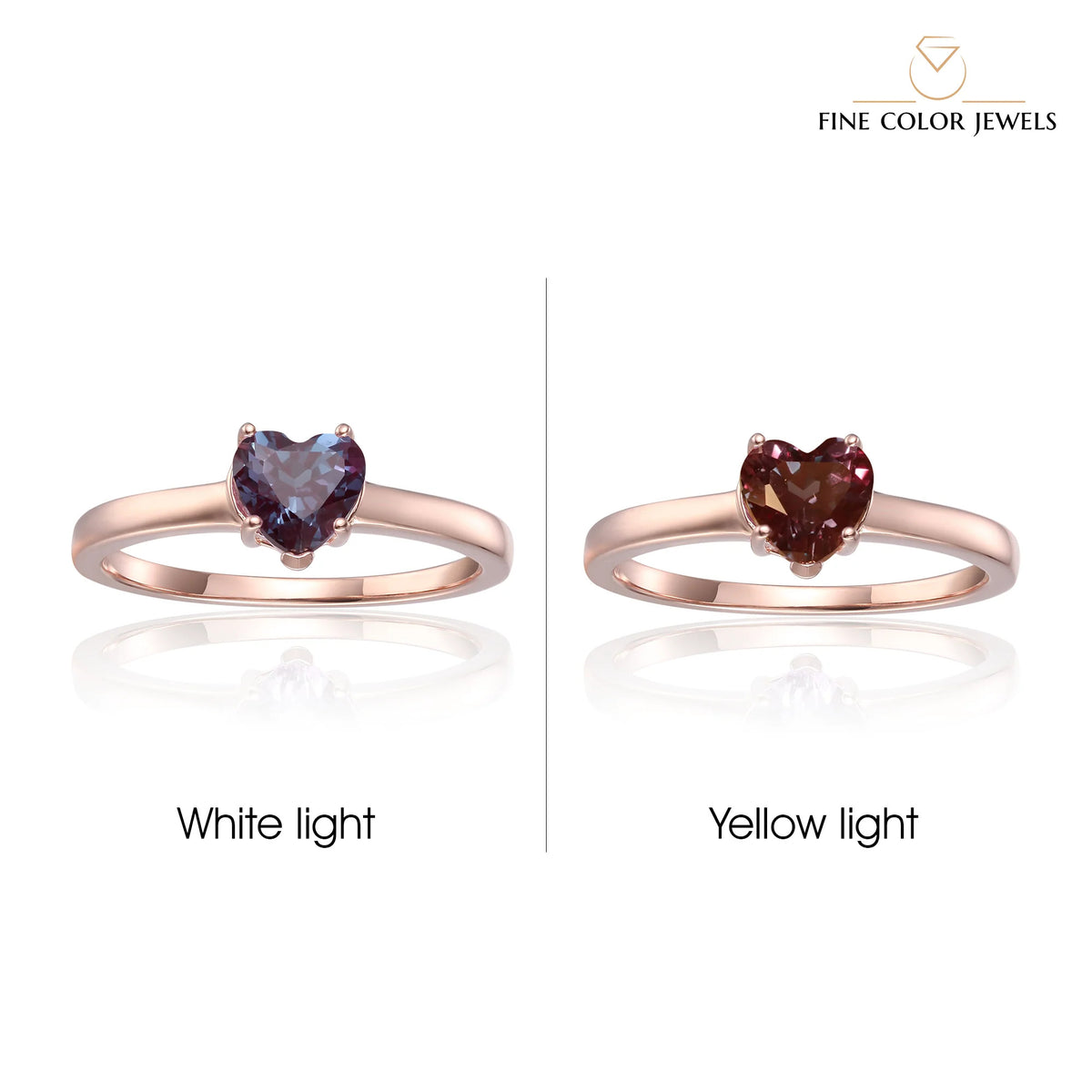 Rose Gold Plated Sterling Silver Alexandrite Solitaire Engagement Ring T64018